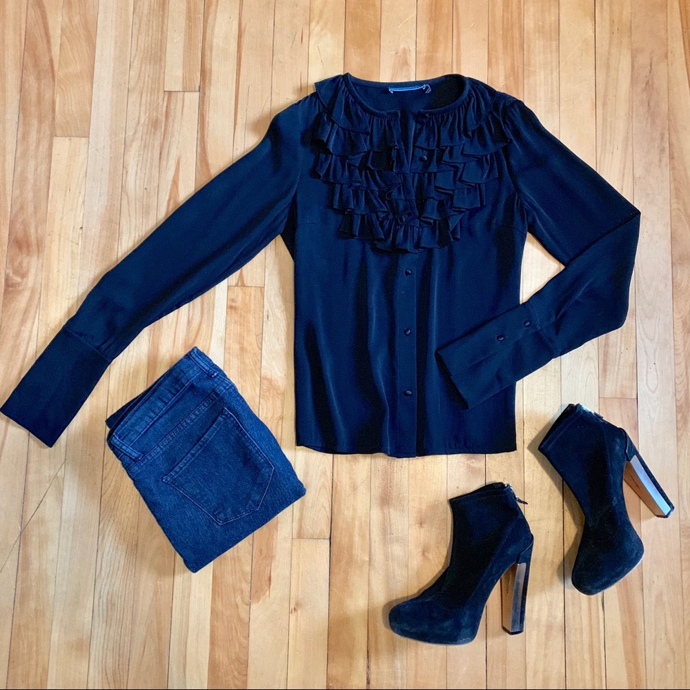 Alice + Olivia ruffle blouse